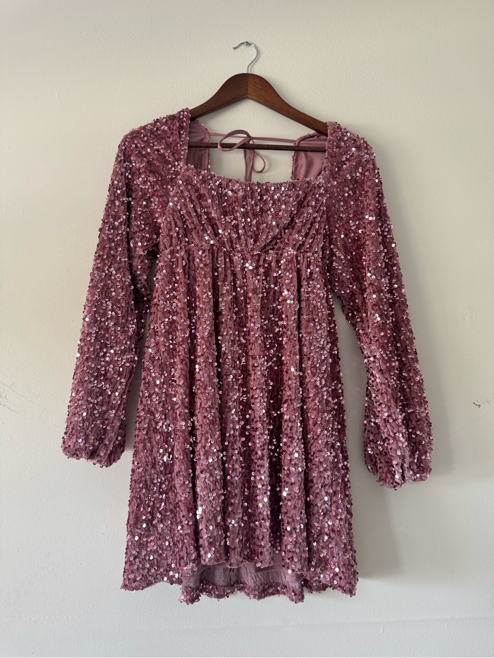 Altar'd State Dusty Rose Sequin Mini Dress